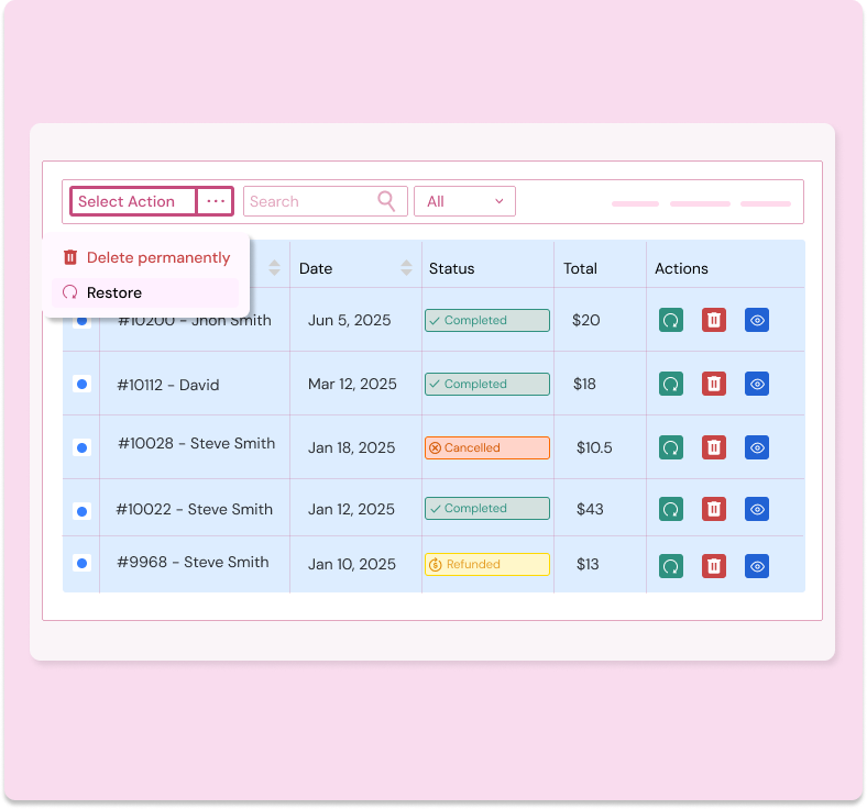 Restore Orders When You Need Them